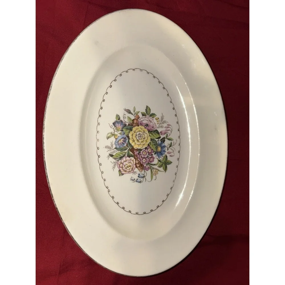Vintage Paden City Pottery Oval Serving Platter 12